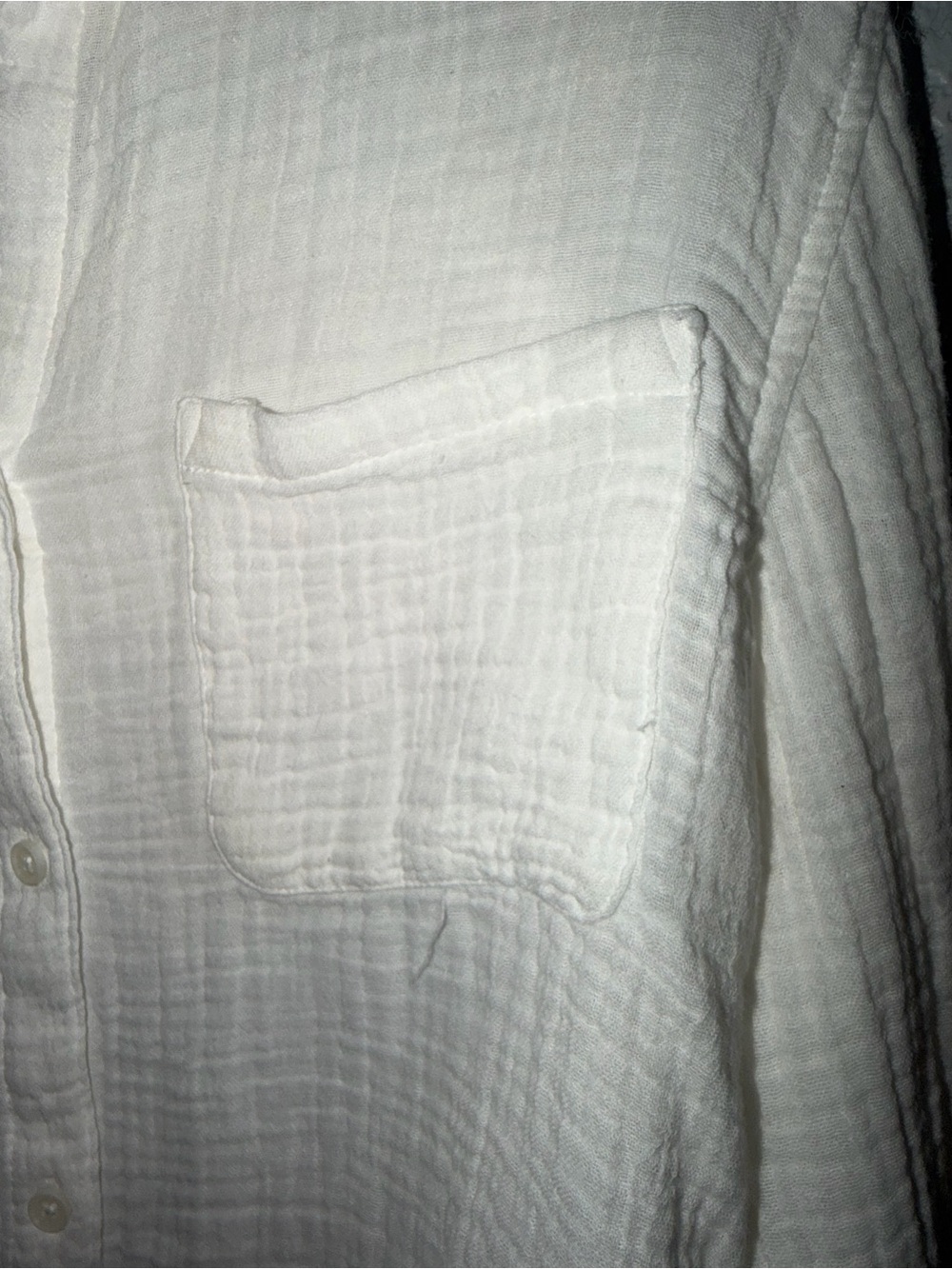 beachlunchlounge 100% Cotton white Gauze Button-Down Shirt - Picture 9 of 15